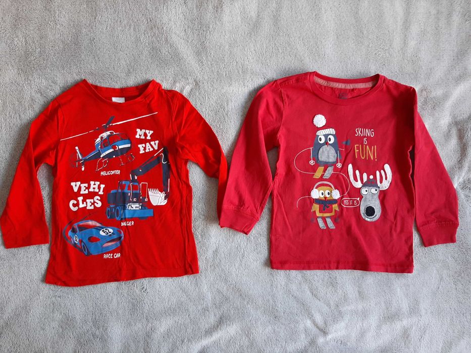 bluzy z długim rękawem 2 sztuki - rozmiar 110