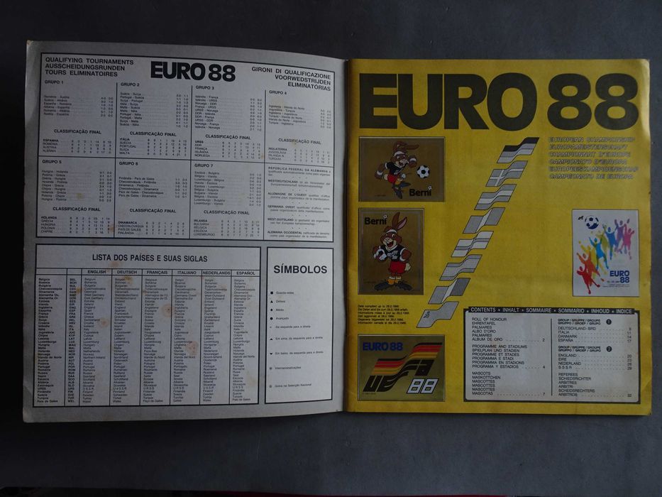 Caderneta de cromos de futebol EURO 88 Panini (faltam 3 cromos)