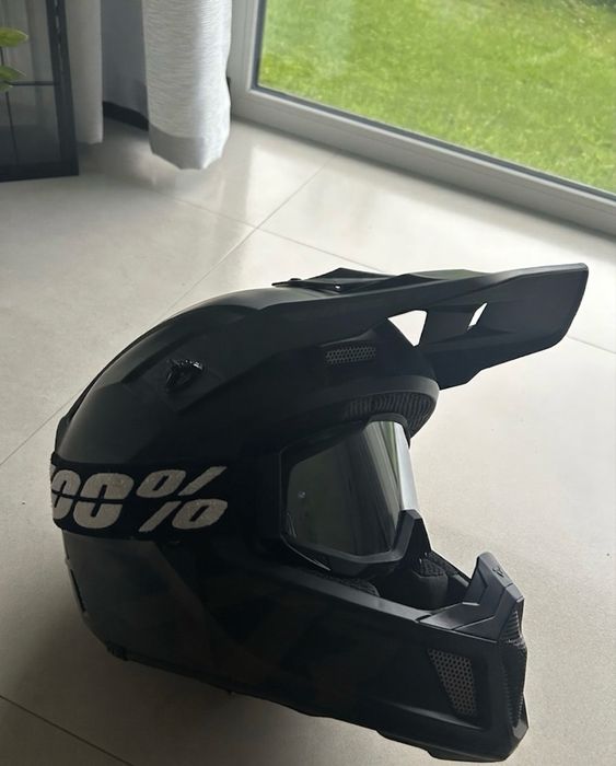 Kask Cross FXR Clutch Evo - Matowy Czarny + Gogle 100% | Idealny Stan!