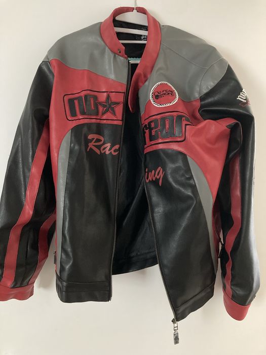 no fear moto leather jacket