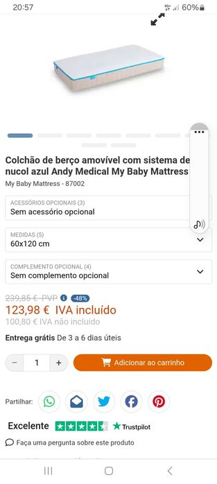 Colchão de berço para bébé