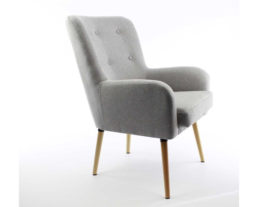 Fotel Uszak typu Scandi, pokrycie z tkaniny wysokiej jakości