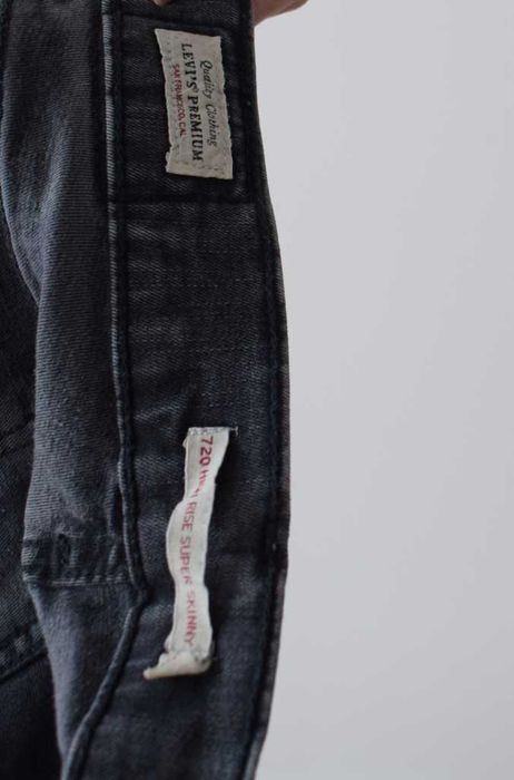 Levi's 720 premium w27 l30 xs spodnie czarne wysoki stan high skinny