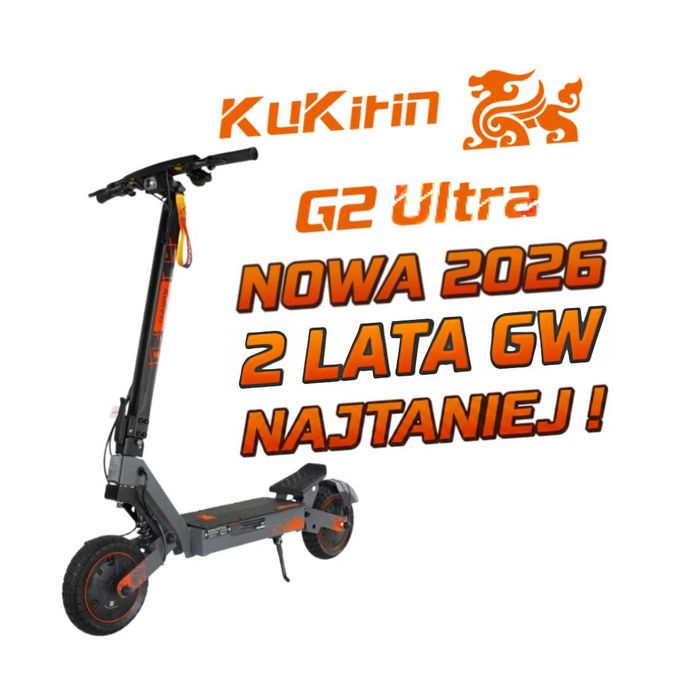 2400W 60KM/H • NOWA G2 ULTRA 2026 • KuKirin • 2 LATA GWARANCJI • BESTSELLER • Hulajnoga Elektryczna