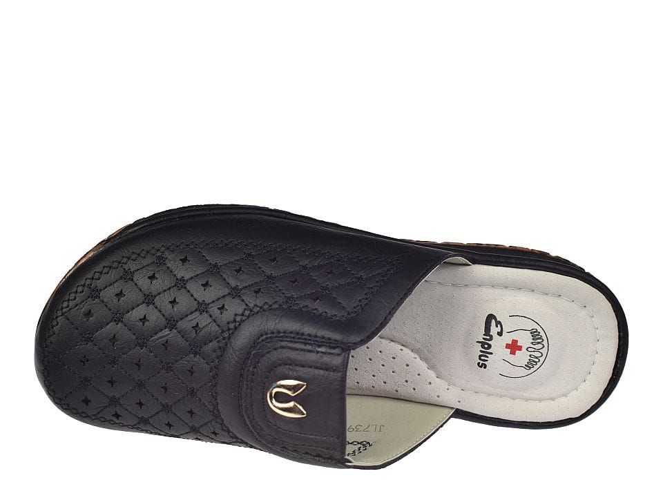 Klapki medyczne damskie na koturnie Enplus JL395 bk roz.  37