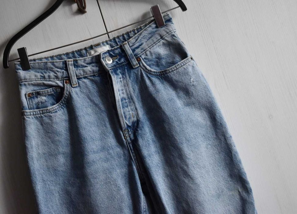 Spodnie dżinsowe 36 S jeansowe boyfriend luźne proste dżinsy jeansy