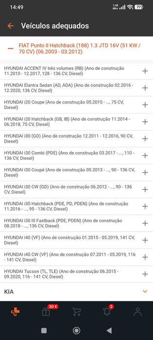 Sensor de oxigênio Kia / Hyundai nova