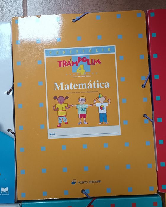 Lote 9 pastas Livros Ensino Básico - Língua Portuguesa Matemática ....