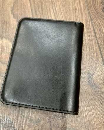 Портмоне черное натуральная кожа гаманець