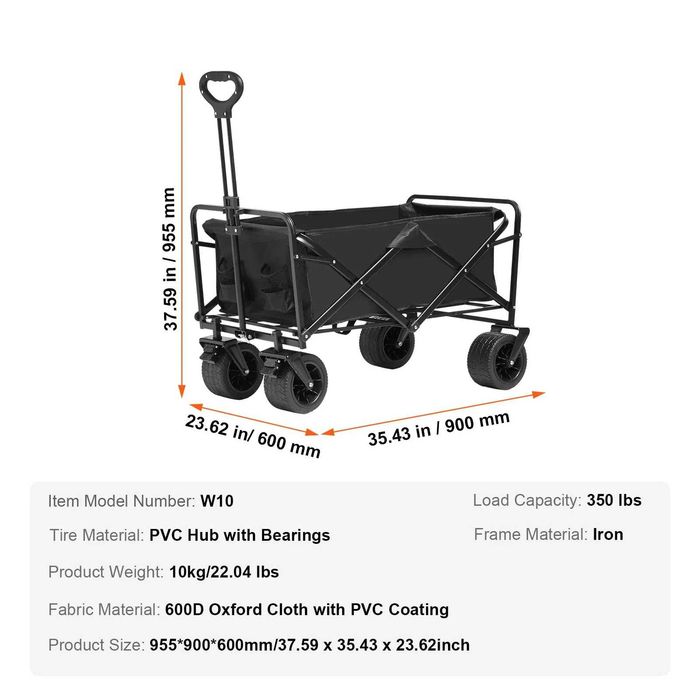 Carro Vevor de 350 libras camping, jardim, praia muito versátil