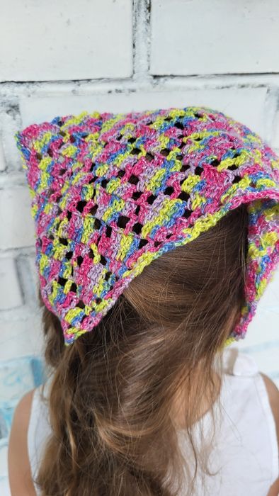Szydełkowa chustka, bandana, chustka na głowę Handmade