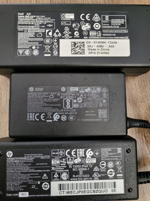 Ładowarki Dell I HP gruby bolec z igłą 3szt