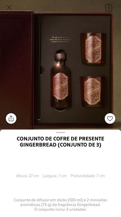 Conjunto De Cofre De Presente GINGERBREAD (Conj. De 3) Zara Home NOVO