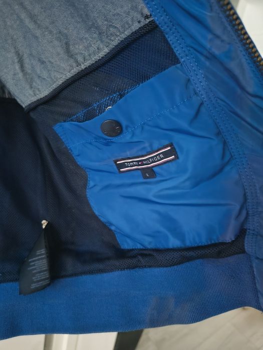 Męska kurtka przejściowa Tommy Hilfiger | Rozmiar L  Niebieska Bomberka Harringtonka