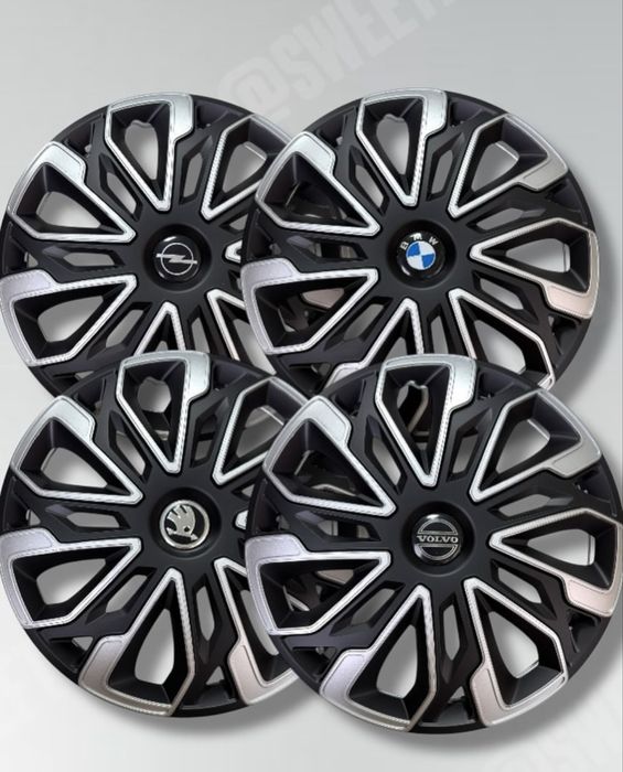 Ковпаки на колеса Estoril silver&black R15 колпаки на диски