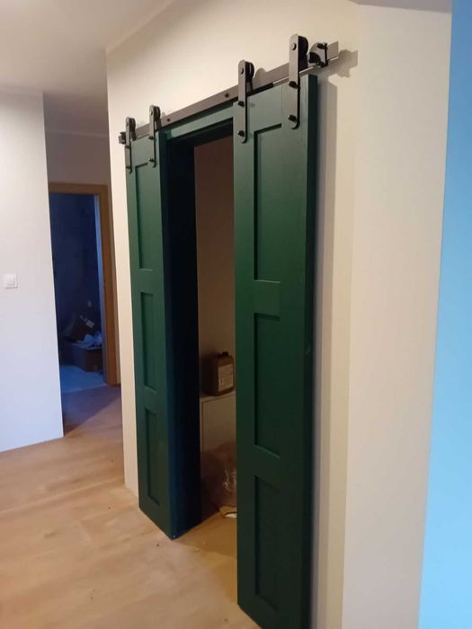 Drzwi zewnętrzne drewniane przesuwne