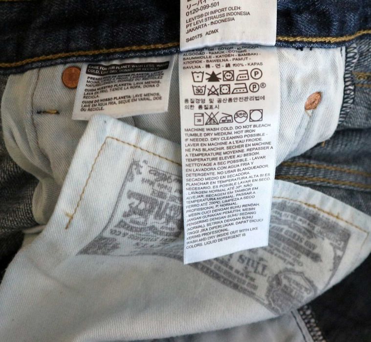 Levis 501 gruby denim spodnie jeansy W32 L32 100% bawełna pas 2 x 41 cm