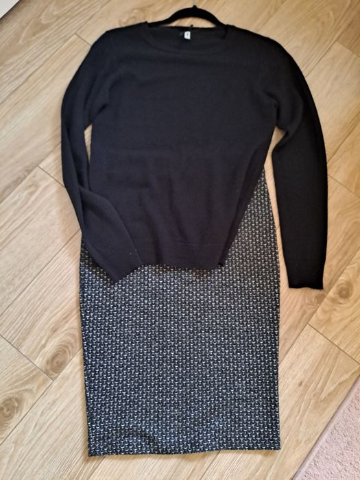 Sweter Sinsay roz S + spodnica Orsay roz S