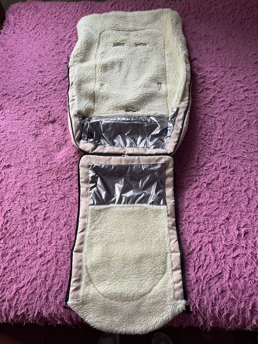 Зимовий дитячий конверт на овчині для дівчинки