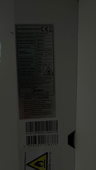 Ar Condicionado Midea 18.000 BTU   (5kW / R32) WI-FI