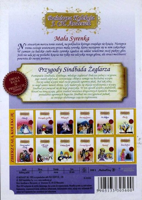 ** MAŁA SYRENKA + PRZYGODY Sindbada Żeglarza ** DVD - NOWA