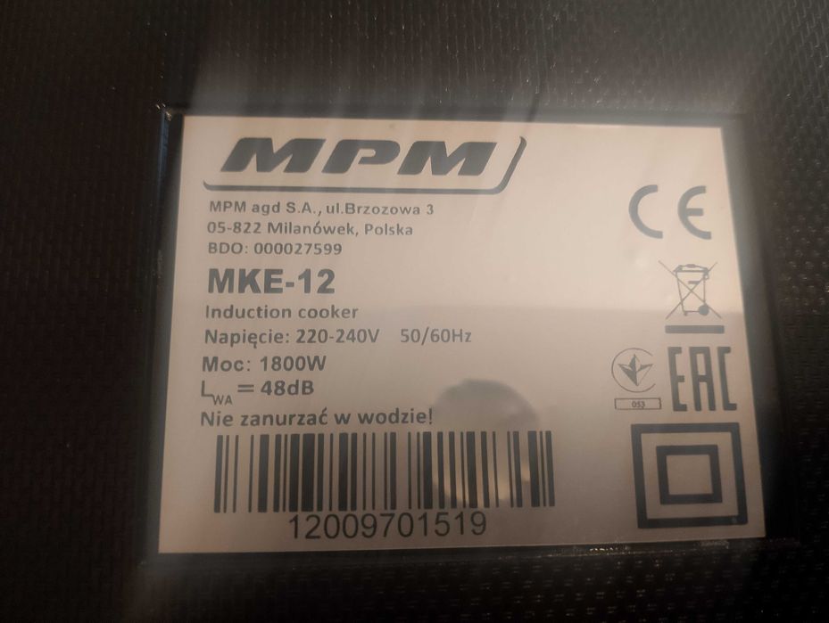 Płyta indukcyjna mpm
