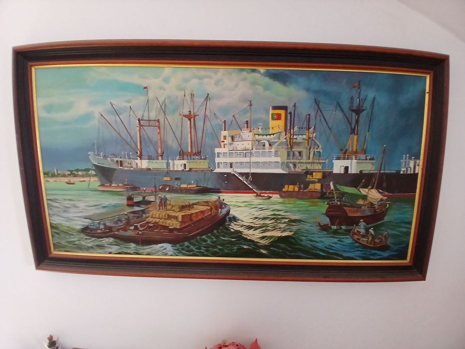 Quadro em tela e moldura em madeira
