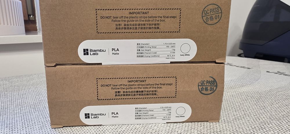 Filament Bambulab PLA Matte Ivory White Refill