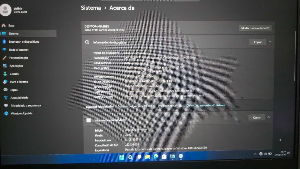 Portatil Victus Gaming 144hz RTX 3050