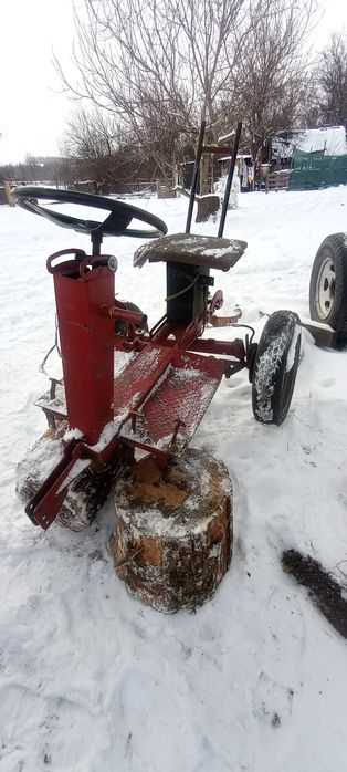 Адаптер до мотоблока з кермом, 4 педалями та дисковими гальмами.     .