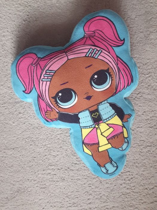 Praktycznie nowa poduszka jasiek LOL błękitna niebieska duża ok 40cm