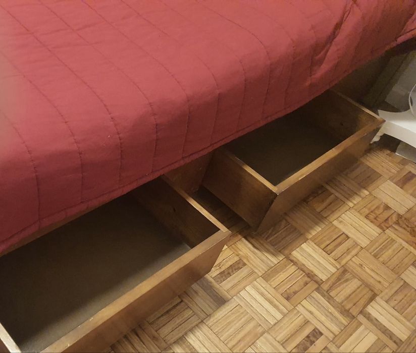 Conjunto cama  estrado colchão cabeceira