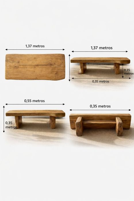 Mesa rústica em madeira maciça – peça única