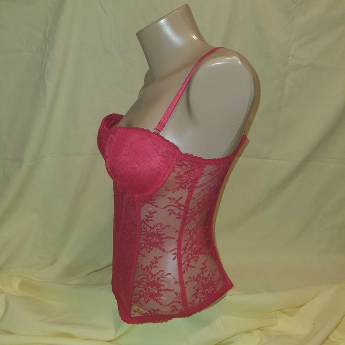 Корсет кружевной бралет топ эротическое белье красный H&M 40Eu бюстье