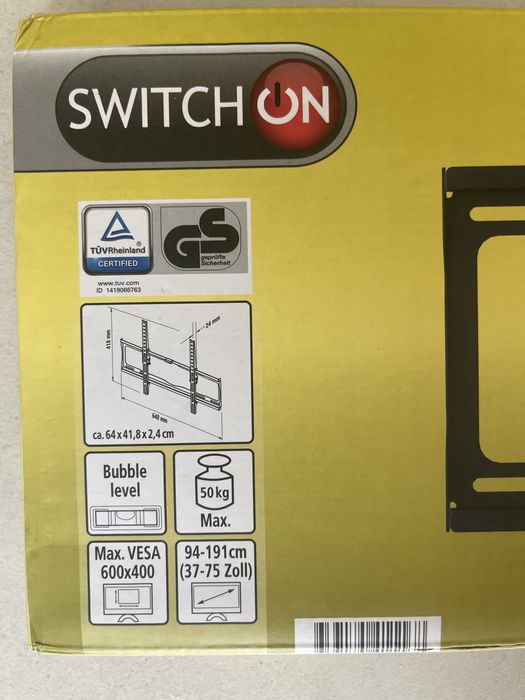 Uchwyt ścienny do telewizora SwitchOn 37-75 CALI (NOWY)