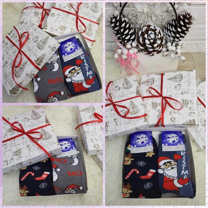 Подарункові бокси шкарпеток Різдвяний набір дитячі жіночі, чоловічі