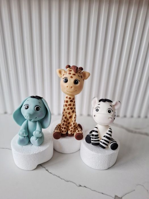 Safarii 3 figurki z masy cukrowej na tort