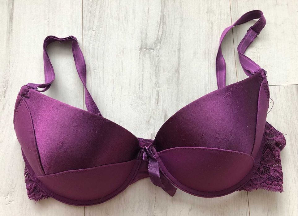 Fioletowy stanik biustonosz push up 80B