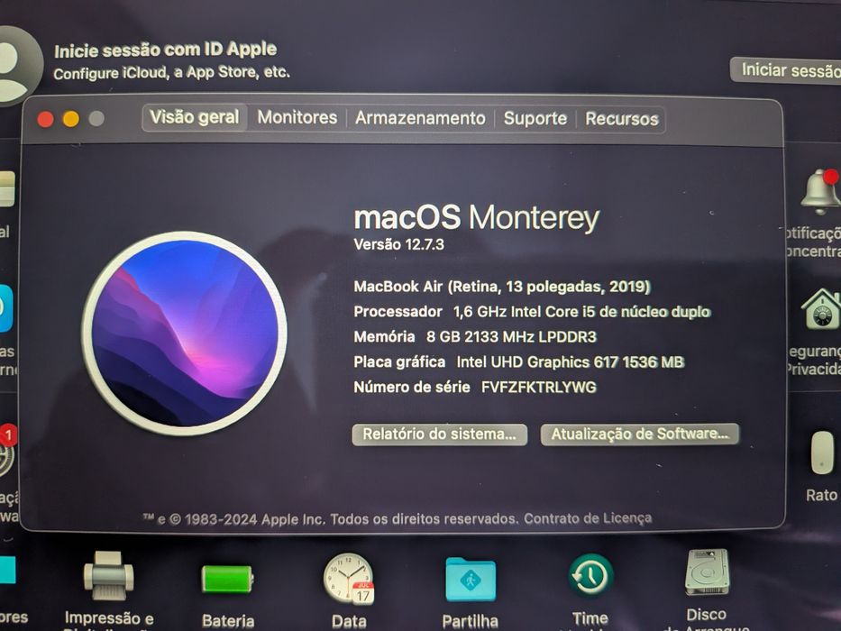 MacBook air 2019 8GB i5 avariado
