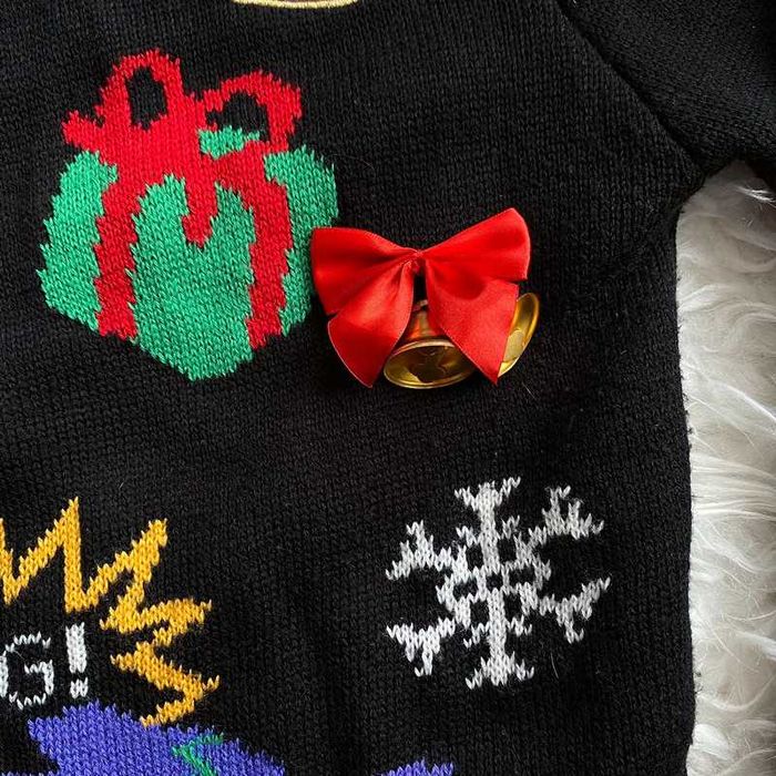 Czarny sweter świąteczny na święta święty Mikołaj Atmosphere rozmiar S