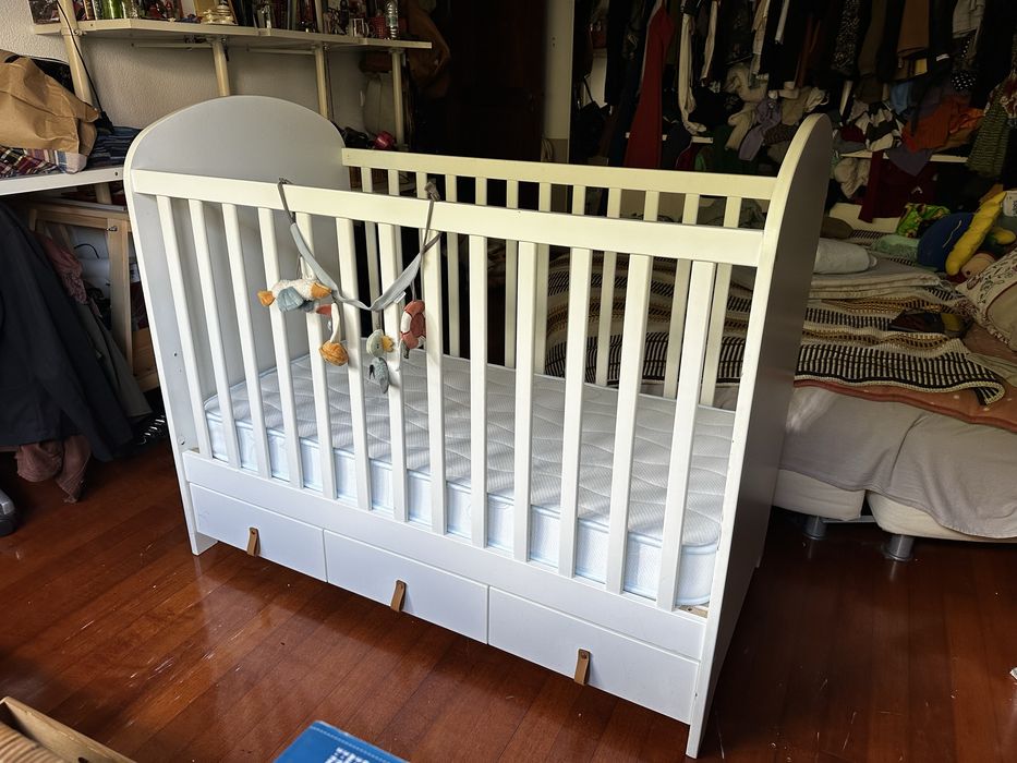 Berço IKEA Gonatt + colchão ortopédico ZIPPY  60x120