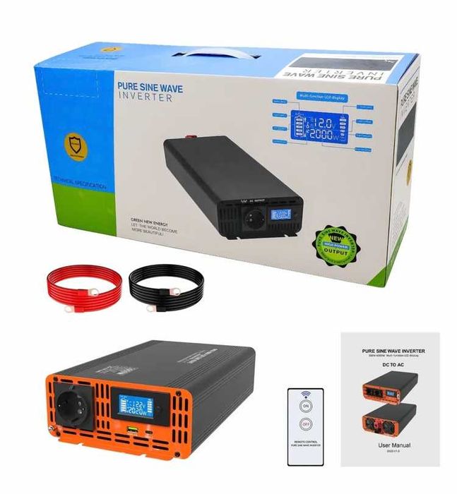Инвертор DATOUBOSS 12V-220V 1500W на 3000W, Чистий синус