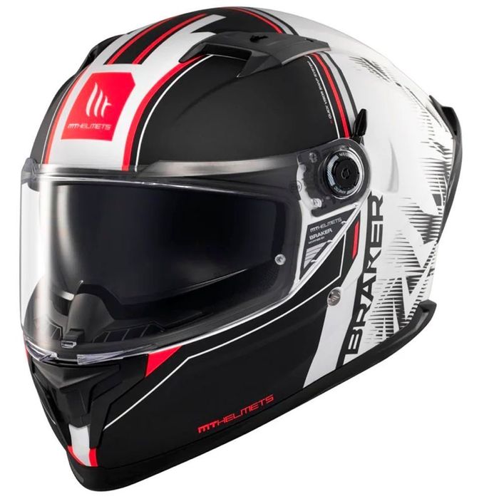 Мото шолом MT braker SV шлем MT helmet CHARM A1 Matt іспанський білий