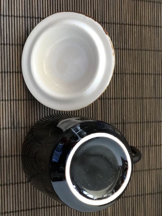 Винтажная японская чашка с крышкой. Заварник Япония. Ручная роспись.