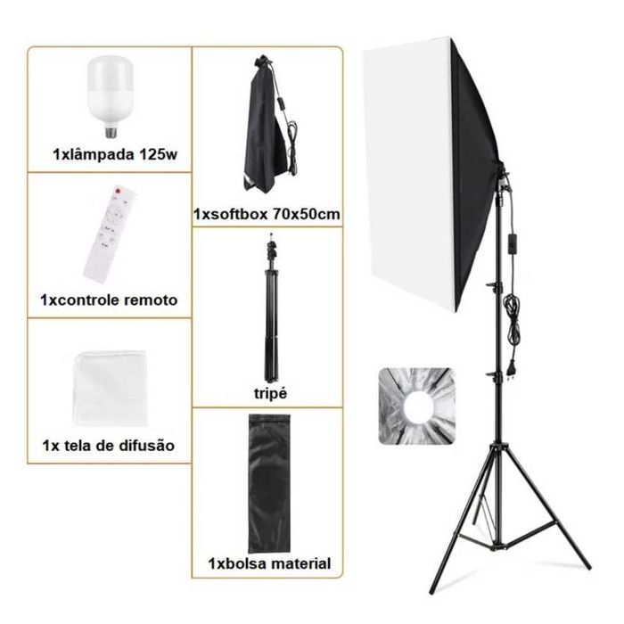 Soft Box para Fotografia com Luzes e Tripé Novo