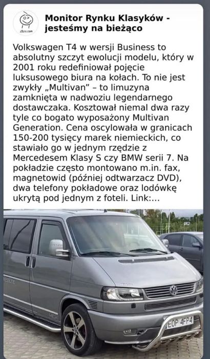 Volkswagen Caravelle Limitowana Ekskluzywna Wersja VW T4 Business Multivan Caravelle