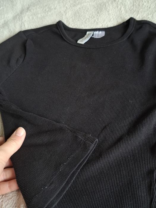 Czarny, bawełniany top H&M XS/S