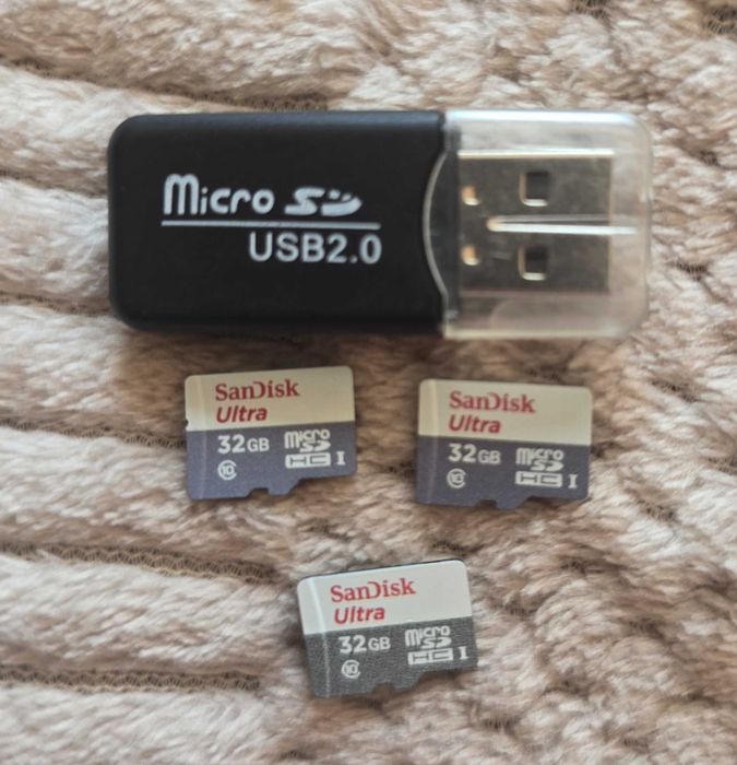 3 картки microSD SanDisk Ultra 32GB + USB-перехідник