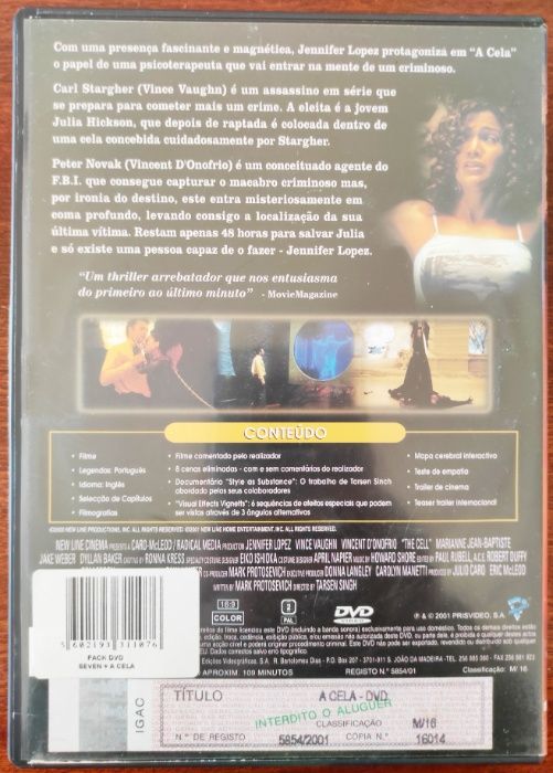 A Cela - The Cell - 2000 - DVD