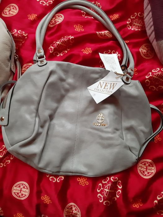 Tsarinni torebka skóra naturalna beżowa made in Italy piękna prezent